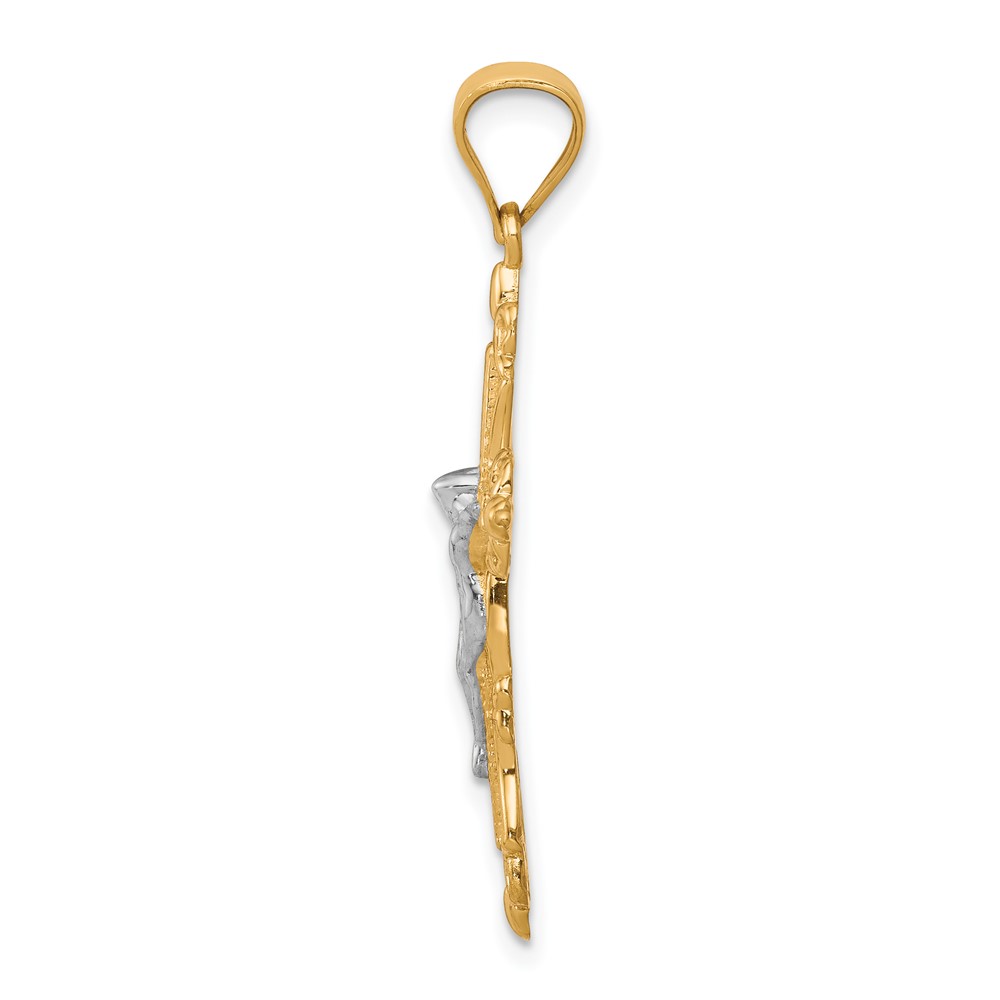 10K w/Rhodium Crucifix Pendant (10C1083)