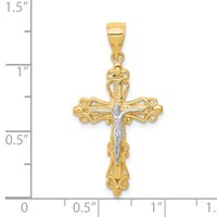 10K and White Rhodium Crucifix Pendant view 3