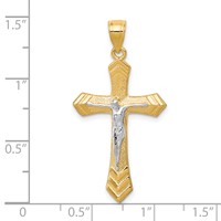 10K and White Rhodium Passion Crucifix Pendant view 3