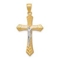 10K and White Rhodium Passion Crucifix Pendant view 1