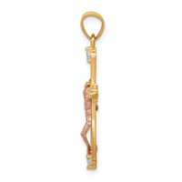 10K Two-tone CZ Crucifix Pendant view 2