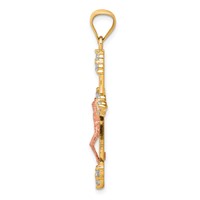 10K Two-tone CZ Crucifix Pendant view 2