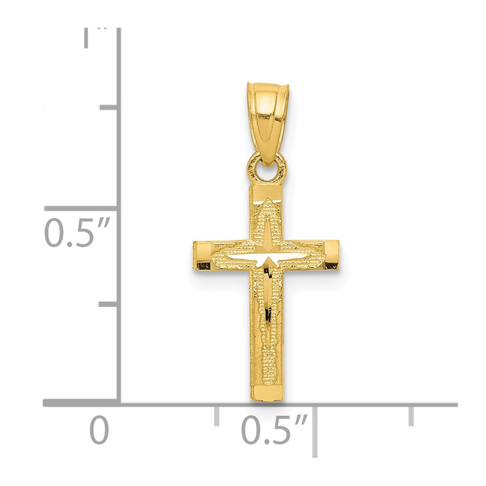 10k Diamond-Cut Cross Pendant (10C1094)