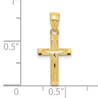 10K Diamond-Cut Cross Pendant view 3