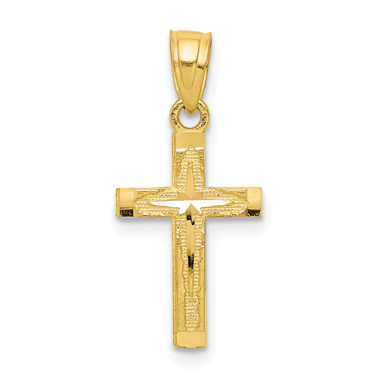 10k Diamond-Cut Cross Pendant (10C1094)