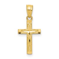 10K Diamond-Cut Cross Pendant view 1