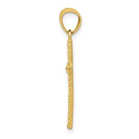 10K Yellow Gold Diamond-Cut Cross Pendant view 2