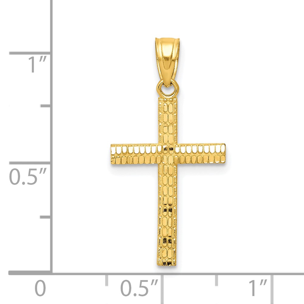 10k Diamond-Cut Cross Pendant (10C1096)