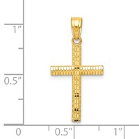 10K Yellow Gold Diamond-Cut Cross Pendant view 3