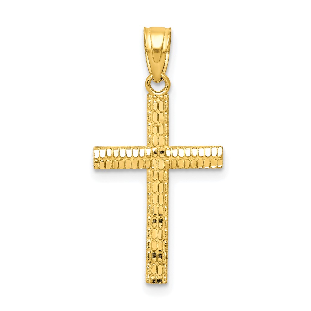 10k Diamond-Cut Cross Pendant (10C1096)