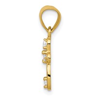 10K Yellow Gold Small CZ Cross Pendant view 2