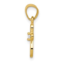 10K Yellow Gold Small CZ Cross Pendant view 2