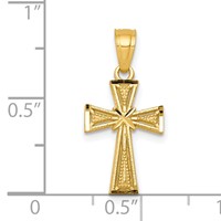 10K Yellow Gold Cross Pendant view 3