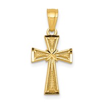 10K Yellow Gold Cross Pendant view 1