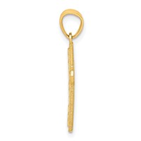 10K Yellow Gold Diamond-Cut Cross Pendant view 2