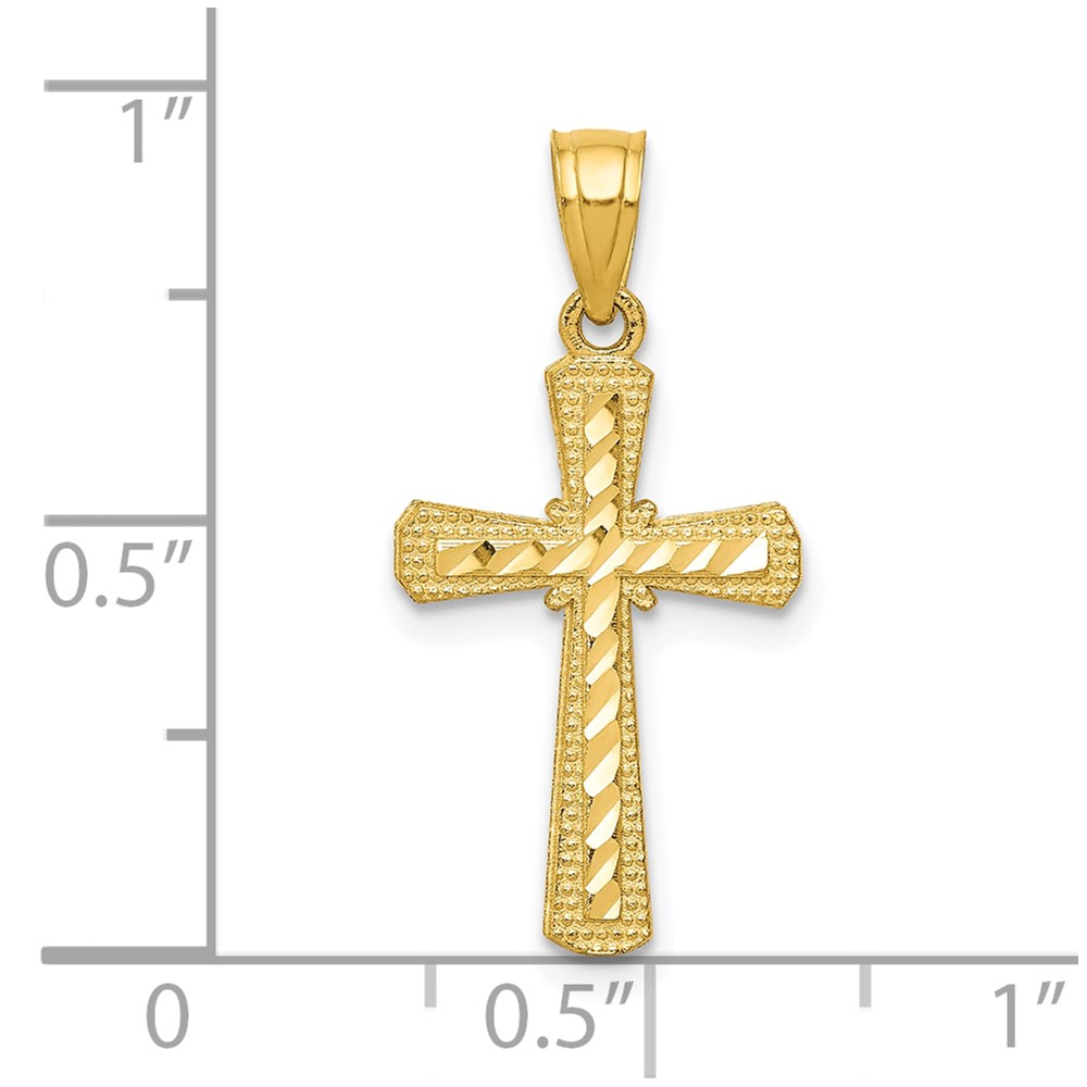 10k Diamond-Cut Cross Pendant (10C1115)