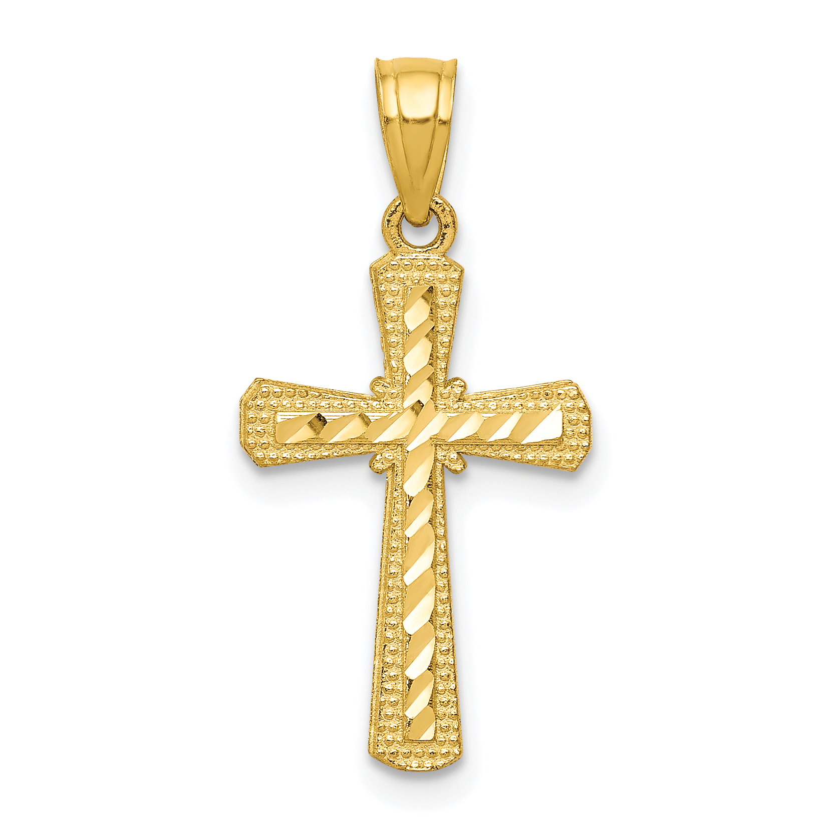 10k Diamond-Cut Cross Pendant (10C1115)