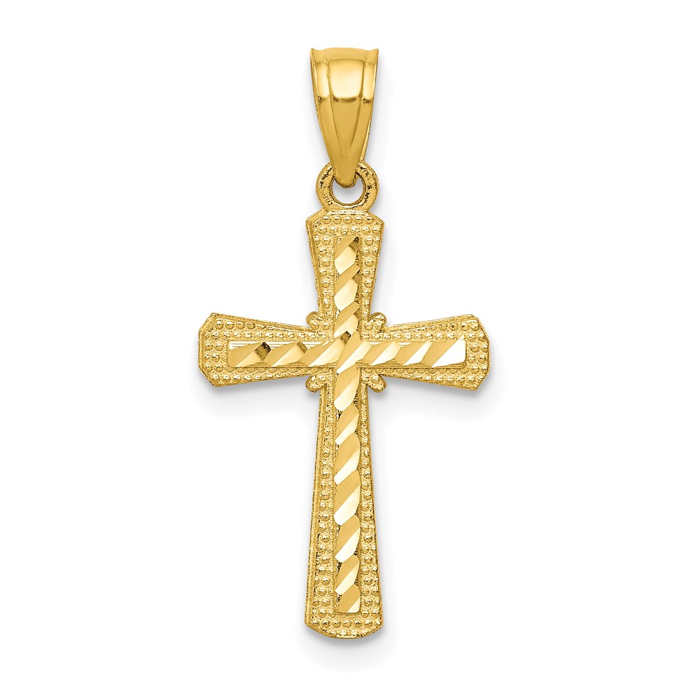 10k Diamond-Cut Cross Pendant (10C1115)