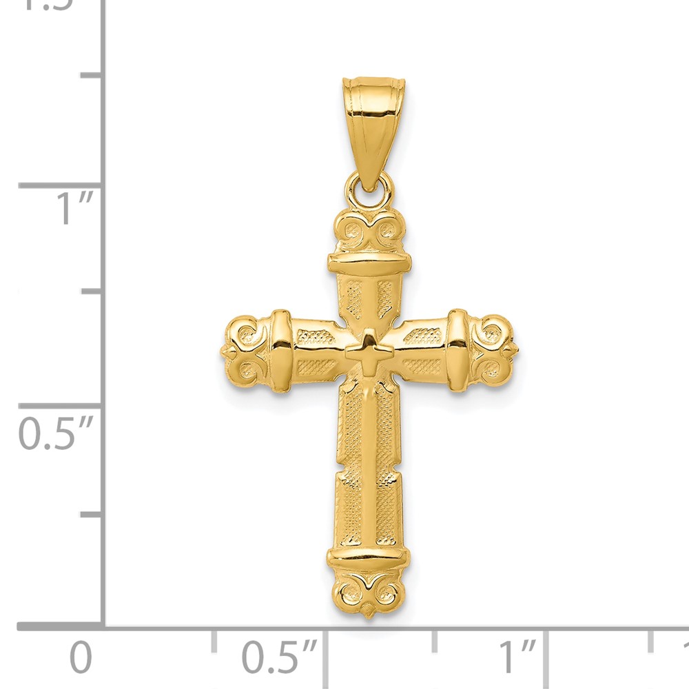 10k Fleur de Lis Cross Pendant (10C1118)