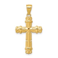 10K Fleur De Lis Cross Pendant view 1