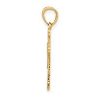 10K Yellow Gold Budded Cross Pendant view 2