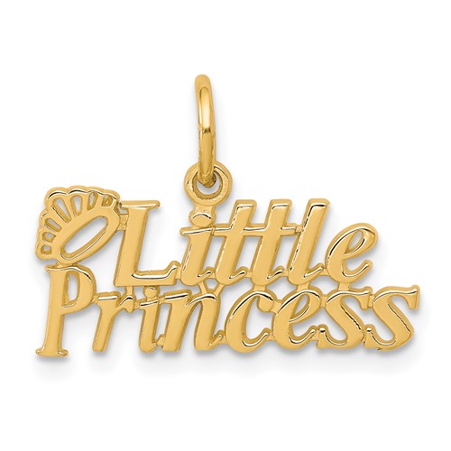 10K Yellow Gold Little Princess Charm with Crown
