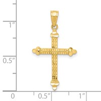 10K Yellow Gold Budded Cross Pendant view 3