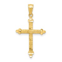 10K Yellow Gold Budded Cross Pendant view 1