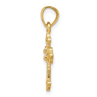 10K Yellow Gold Small CZ Cross Pendant view 2