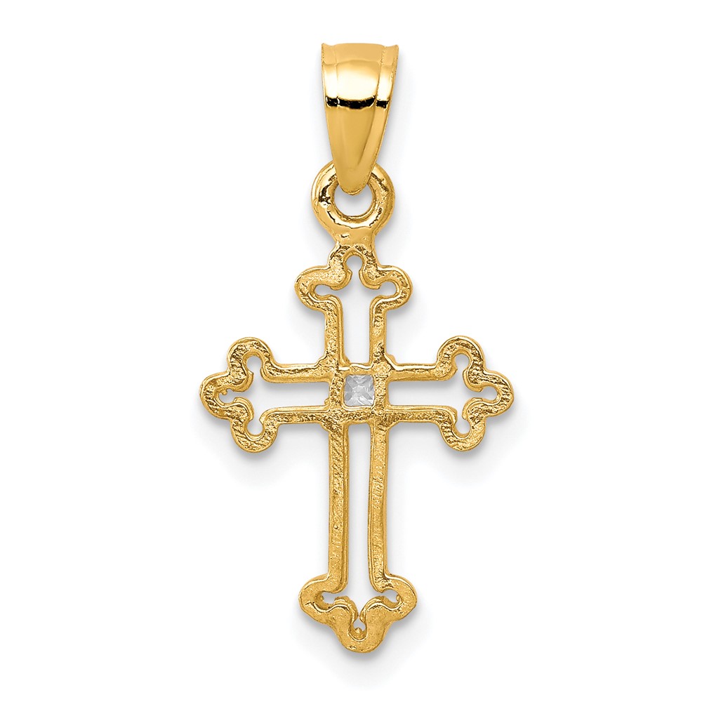 10k Small CZ Cross Pendant (10C1134)