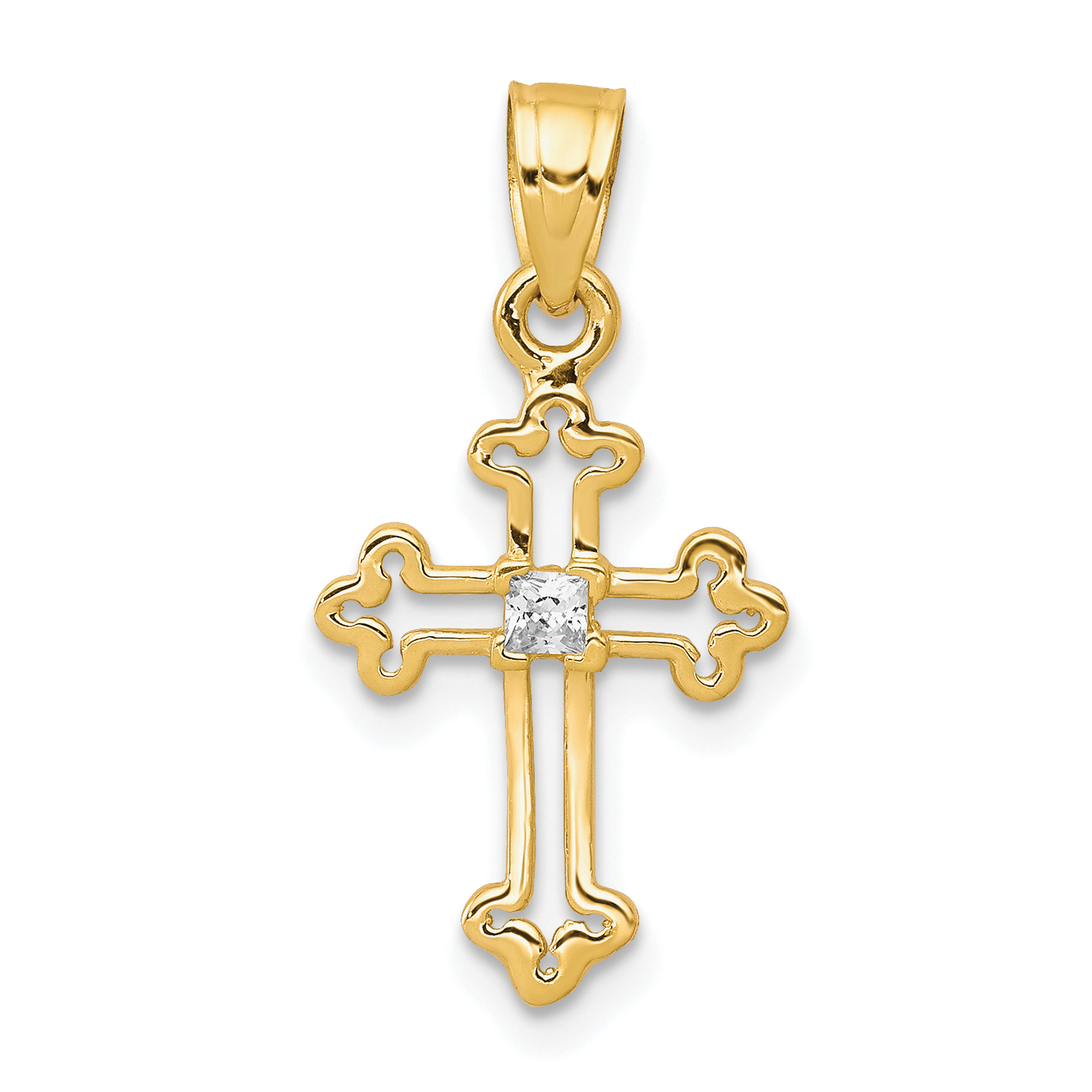 10k Small CZ Cross Pendant (10C1134)