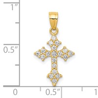 10K Yellow Gold CZ Passion Cross Pendant view 3