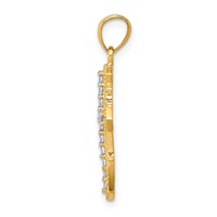 10K Yellow Gold CZ Cross Pendant view 2