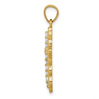 10K Yellow Gold CZ Filigree Cross Pendant view 2