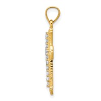 10K Yellow Gold CZ Cross Pendant view 2