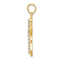 10K Yellow Gold CZ Filigree Cross Pendant view 2