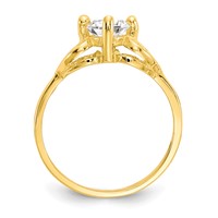 10K Yellow Gold Polished CZ Hearts Ring view 2