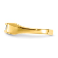 10K Yellow Gold Polished 3-Stone CZ Channel Ring - Size 3 view 4