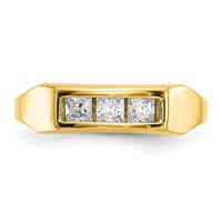 10K Yellow Gold Polished 3-Stone CZ Channel Ring - Size 3 view 5