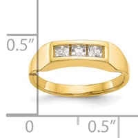 10K Yellow Gold Polished 3-Stone CZ Channel Ring - Size 3 view 3