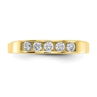 10K Polished 5-Stone CZ Size 3 Channel Ring view 5