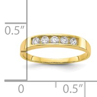 10K Polished 5-Stone CZ Size 3 Channel Ring view 3