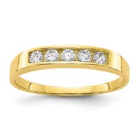 10K Polished 5-Stone CZ Size 3 Channel Ring view 1