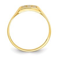 10K Yellow Gold Polished 2-Row CZ Ring - Size 3 view 2