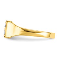 10K Yellow Gold Polished 2-Row CZ Ring - Size 3 view 4
