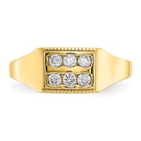10K Yellow Gold Polished 2-Row CZ Ring - Size 3 view 5
