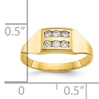 10K Yellow Gold Polished 2-Row CZ Ring - Size 3 view 3