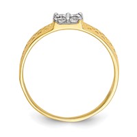 10K Yellow Gold 4-Stone CZ and Lattice Ring view 2