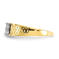 10K Yellow Gold 4-Stone CZ and Lattice Ring view 4