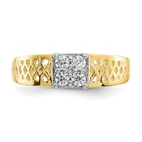 10K Yellow Gold 4-Stone CZ and Lattice Ring view 5